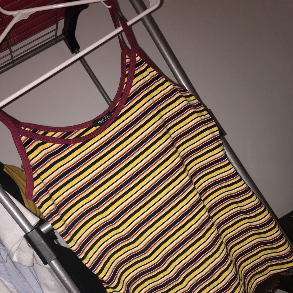 Striped spaghetti strap tang top.